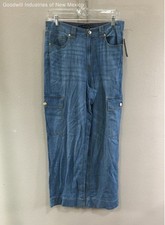 NWT Tommy Hilfiger Womens Blue Medium Wash Cargo Jeans - Size 8