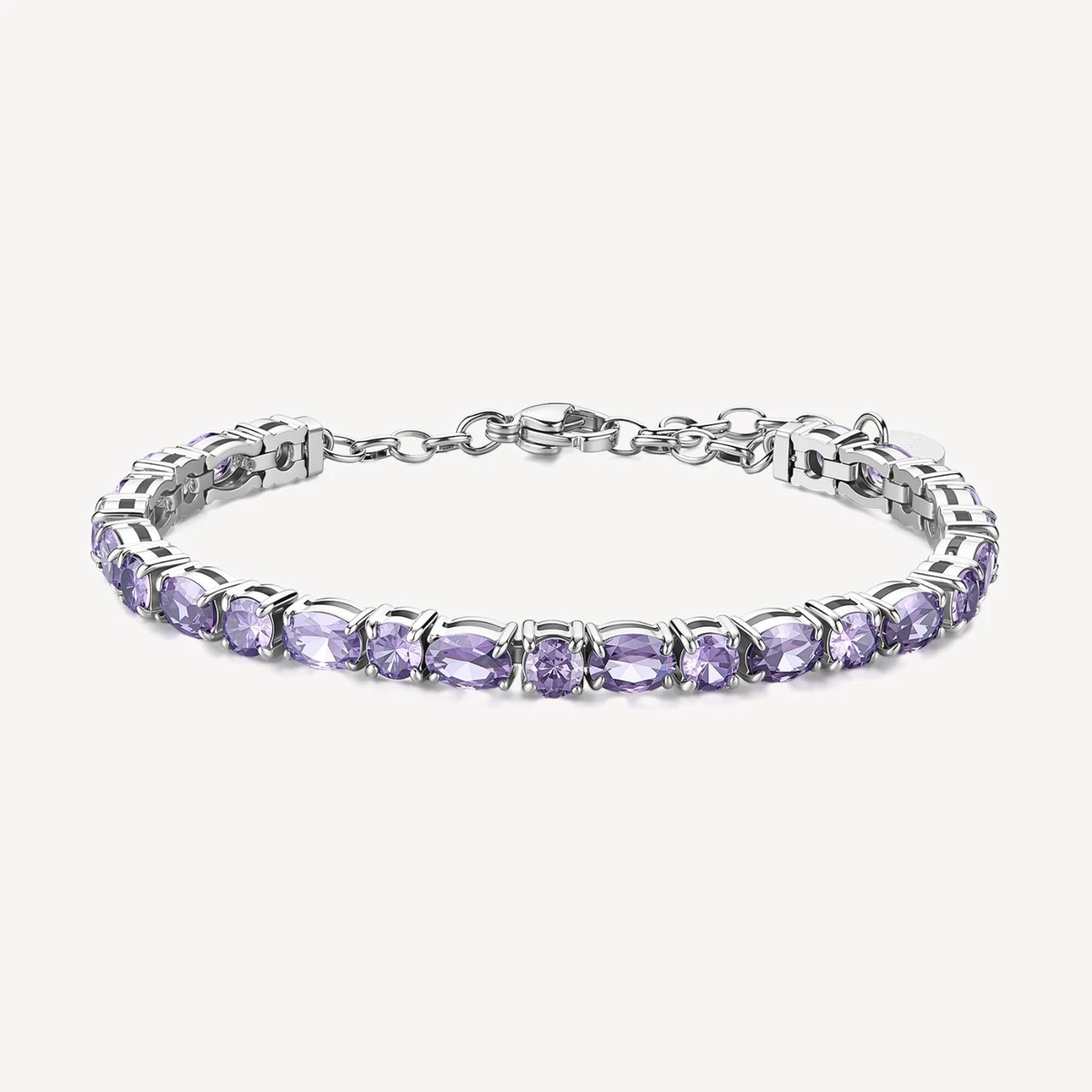 Brosway Bracciale Tennis Donna In Acciaio Con Cubic Zirconia Ametista - Collezione Desideri, Modello BEI104, 20cm - 4