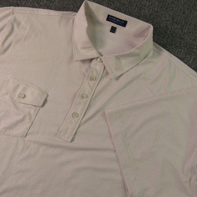 Peter Millar Polo Shirt Mens XXL Crown Crafted Golf Performance Pink Polka Dot