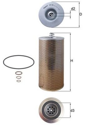 MAHLE Ölfilter OX 69D Filtereinsatz für MAN MERCEDES 405 305 345 NEOPLAN CONECTO