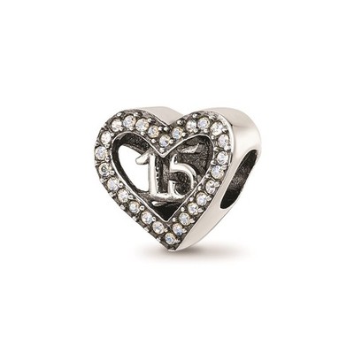 Reflection Beads Sterling Silver Crystal from Swarovski Quinceanera Heart Bead