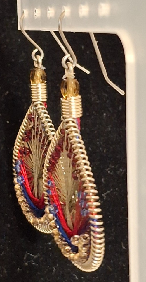 Boho Beaded Silk Thread Dreamcatcher Mermaid Dang… - image 2