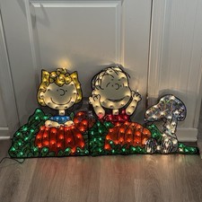 Roman Peanuts Snoopy Friends Pumpkin Patch Fall Halloween Light Up Yard Decor