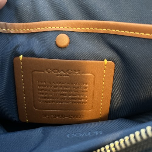 COACH Crossbody Bag CV931 Leather Deep Blue - Picture 7 of 8