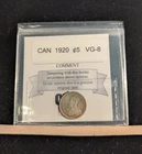 1920   Coin Mart Graded Canadian,  ¢5 Cent **VG-8**