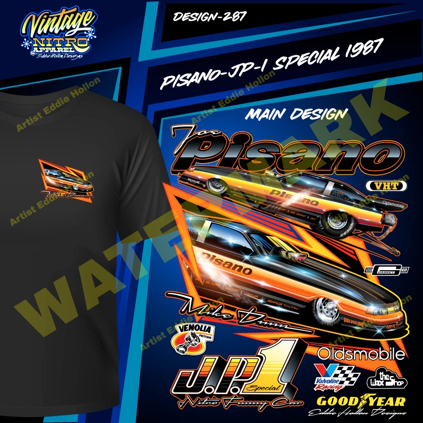 Joe Pisano Mike Dunn JP-1 Special 87 Nitro Funny Car T 恤 (287) — 第 2/4 张图片