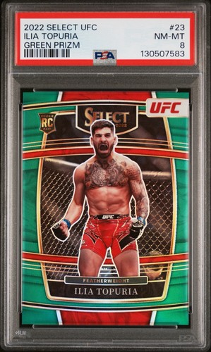 2022 Ilia Topuria UFC Select Green Rookie 1/5 PSA 8 #23