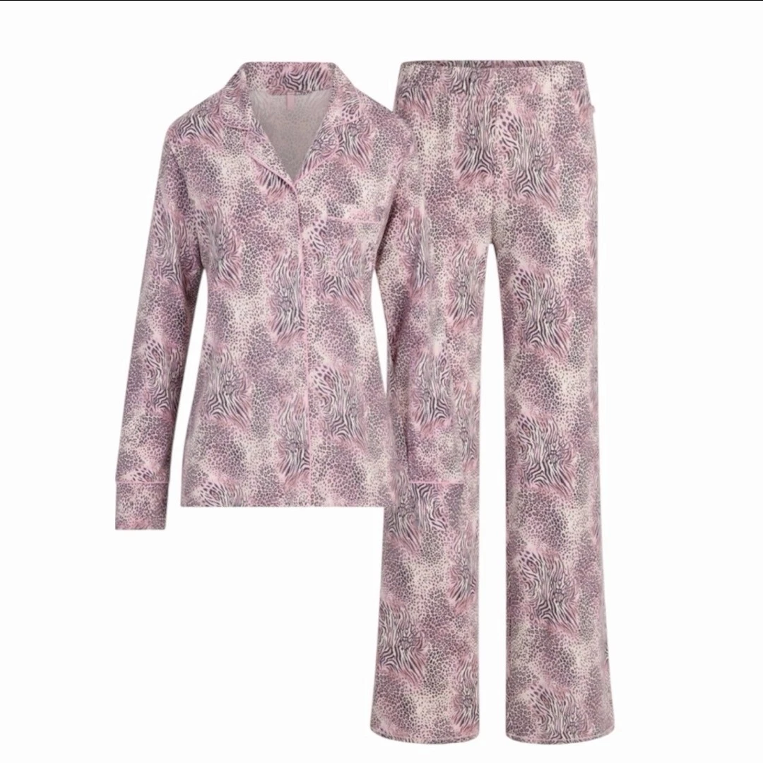 Boux Avenue Stripe cotton top and trousers pyjama set in blue mix