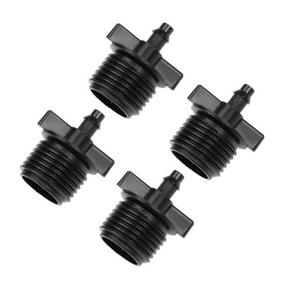 uxcell Barb Drip Pipe Connector 1/2 BSPF Male Thread 4/7mm Hose 4/7mm, Black