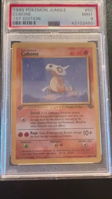 1999 POKEMON ( GRADED CARD) JUNGLE #50 CUBONE MINT 1st Edition PSA 9 1999 POKEMON ( GRADED CARD) JUNGLE #50 CUBONE MINT 1st Edition PSA 9