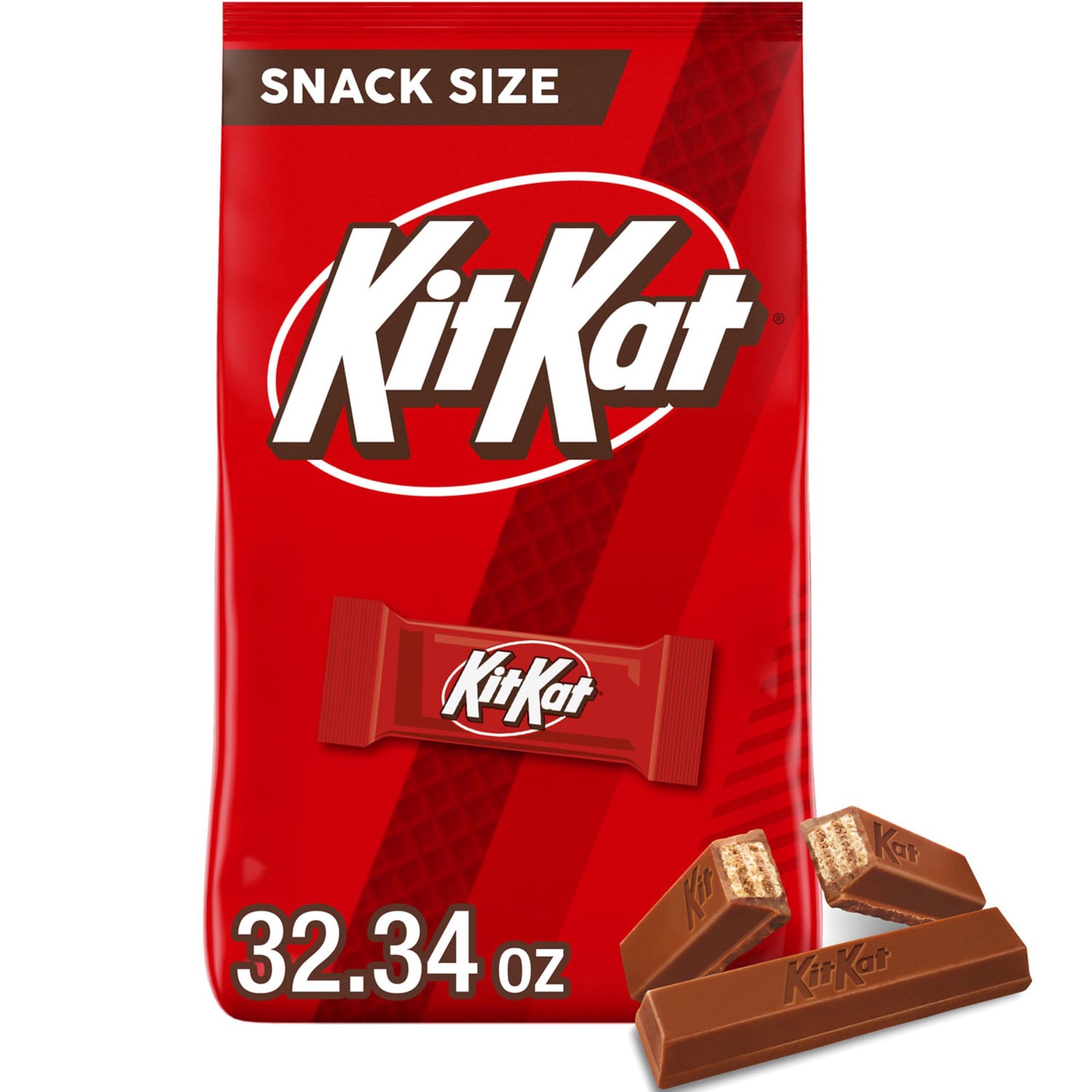 KIT KAT Milk Chocolate Wafer Snack Size, Candy Bag, 32.34 Ounce (Pack of 1)