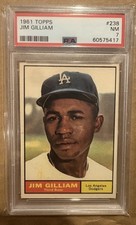 1961 Topps #238 PSA 7 Jim Gilliam Dodgers Centered New Slab