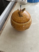 Vintage Ceramic Honey Pot with Creamer Lid