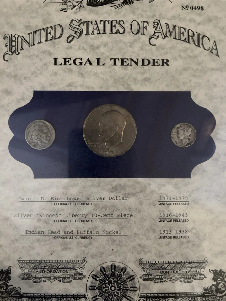 1971 uncirculated ike dollar, Silver Quarter, Nickle - Image 3 of 4