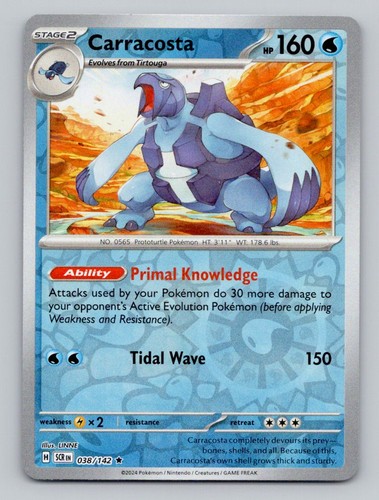 Carracosta 038/142 Reverse Holo Stellar Crown Pokemon