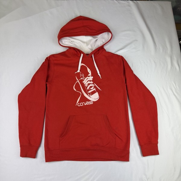 Converse Hoodie Women’s Size Small Red  Graphic Print Street Wear Normcore