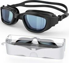 Polarized Swimming Goggles, Unisex Adult Swim Black/Polarized Clear Smoke