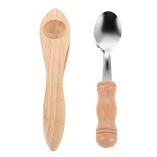 2 Pcs Kids Percussion Instrument Finger Castanets Handmade Musical Spoons