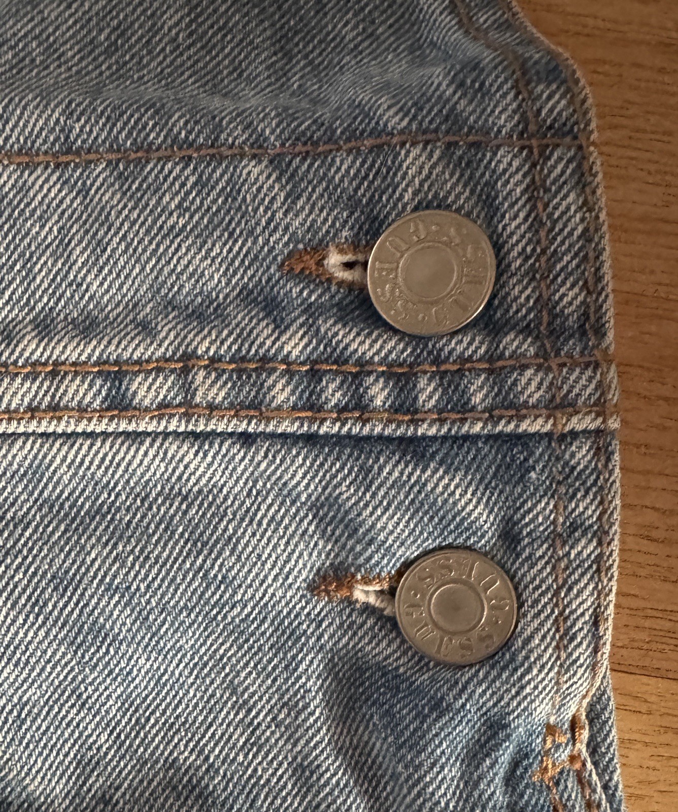 VINTAGE GUESS USA 100percent COTTON BLUE DENIM JEANS OVERALLS Kids 12y   Made In USA image 9