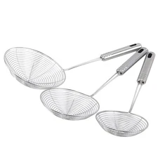 Stainless Steel Oval Skimmer Mesh Strainer Oil Grease Filter Kitchen Cooking Too