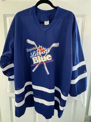 Vintage 90s Labatt Blue Beer CCM Embroidered Hockey Jersey Size XL  display picture 1