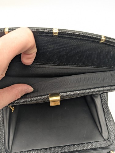 Vintage Meyers USA Lizard Skin Black Handtasche Abendtasche - Bild 8 von 15