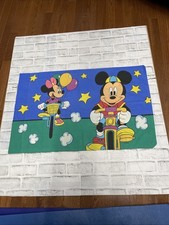 Disney Mickey  Minnie Mouse Riding Bikes Pillow Case 29" x 20  Vintage VGC Rare