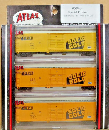 Atlas 5840 Edición Especial Oro Sólido FGE Caja Coche Set Sin Caja Escala N | Condition: New
