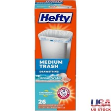 8 Gallon Ocean Water Scented Trash Bags W/ Odor Neutralizer 26 Count Drawstring