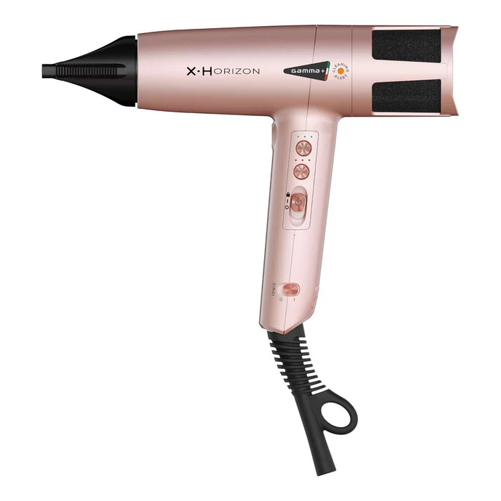 Gamma+ X-Horizon Hairdryer Rose Gold 12 Customizable Settings Long Lasting