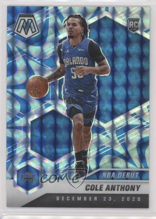 2020-21 Panini Mosaic NBA Debut Reactive Blue Prizm Cole Anthony #268 0i5i