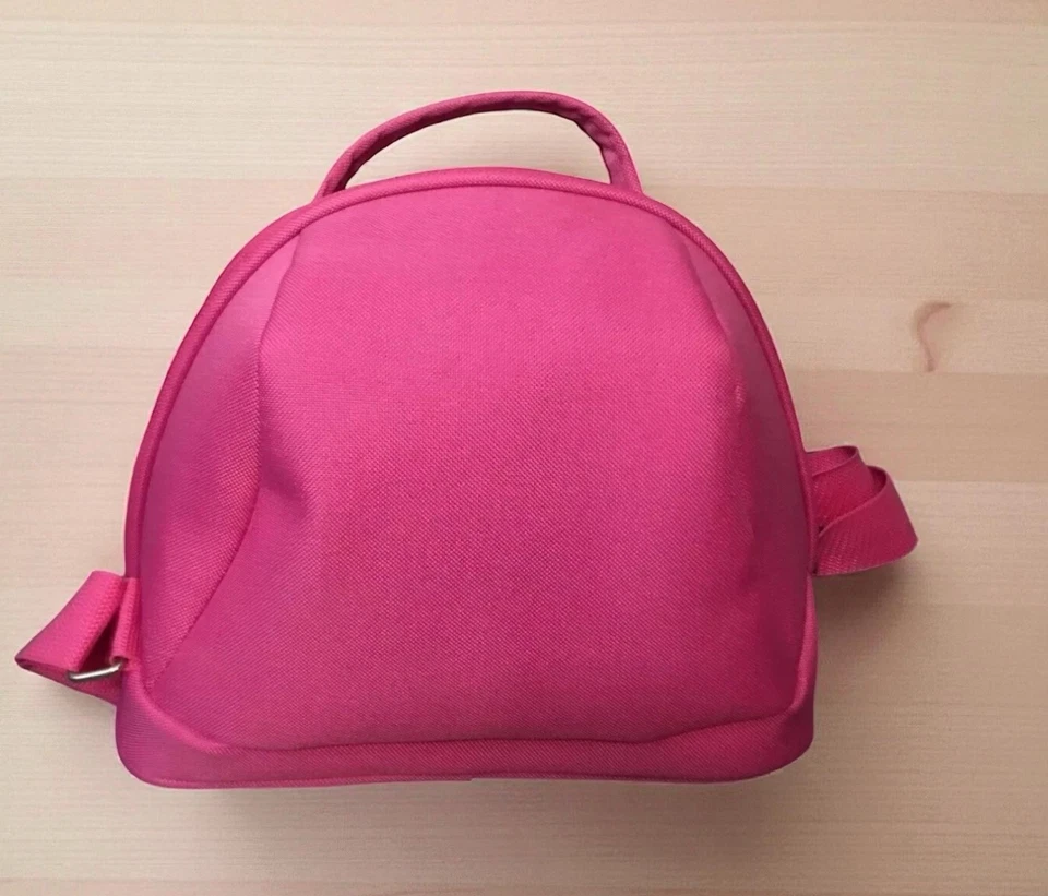 Lacoste Parfums Medium Canvas Bucket Cometic Bag Adjustable Strap Bright Pink - Image 4 of 4