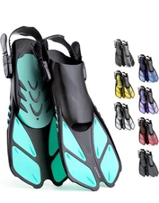 CAPAS Swim Fins Travel Size Short Adjustable Open Heel - US M4.5-8.5 / W 5.5-9.5