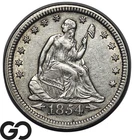 1854 Seated Liberty Quarter w/ Arrows *Stunner* Choice Unc++, Scarcer This Nice
