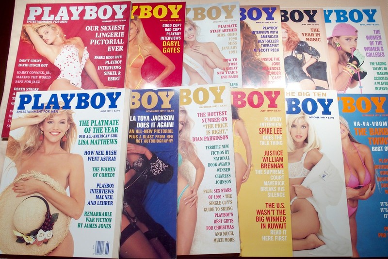 PLAYBOY magazine  - complete year 1991, 12 issues, VG+