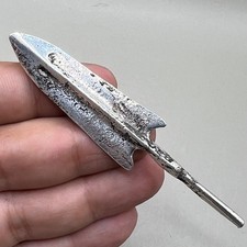 Unique rare ancient Roman solid silver long shot war arrow head