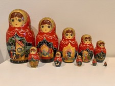 10 Vintage Matryoshka Russian Dolls from Sergiev Posad - Early 1990s