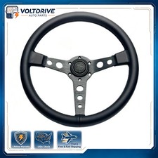 Black Edition 350mm14inch Mod07 Deep Dish Leather Sport Steering Wheel New