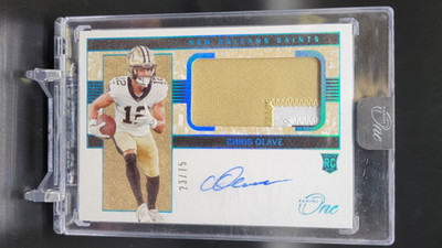 2022 Panini One Chris Olave Patch Auto /75 RC New Orleans Saints 6