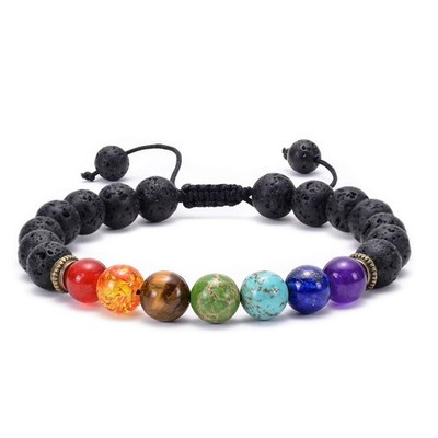 Heilkristall Armband 7 Chakra 8 mm Naturstein Damen Perlenarmband Stapel