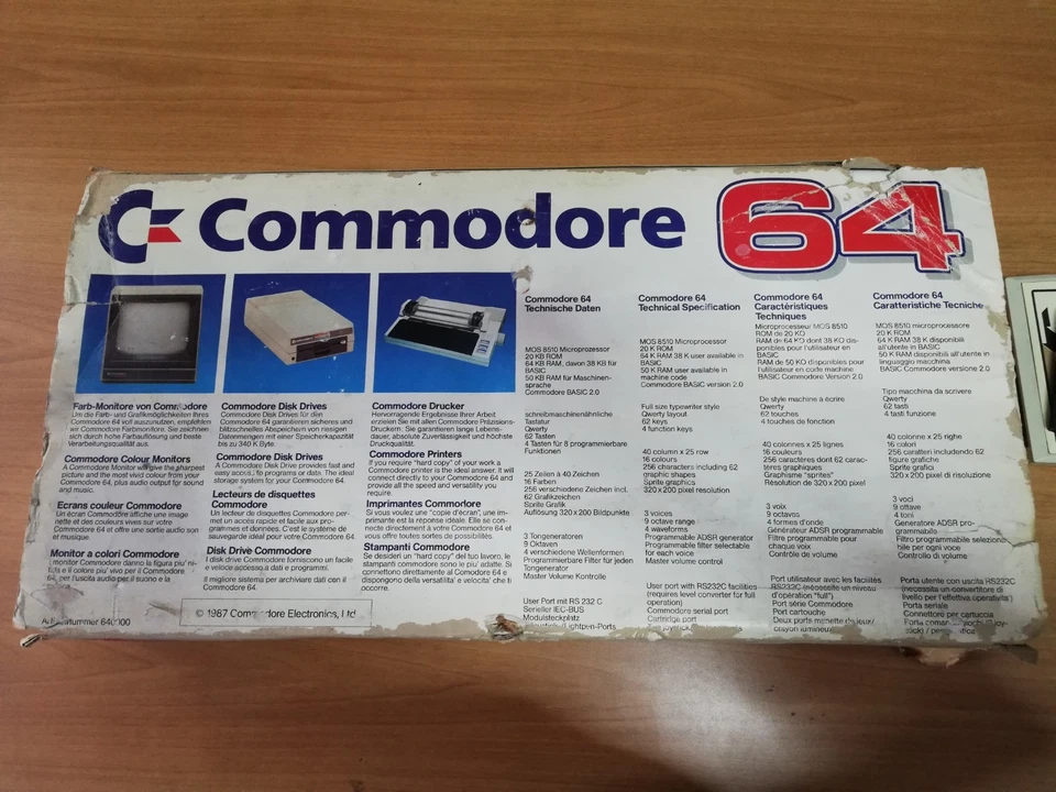 Commodore 64 II (C64C) box + alimentatore + cartucce giochi - Immagine 3 di 4