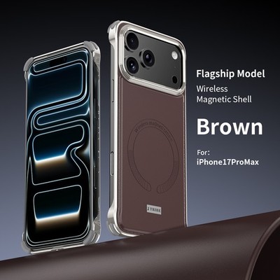 Metallrahmenlose Bumper PU-Leder Hülle für iPhone 17 Pro 16 15 Max Case Magnetic