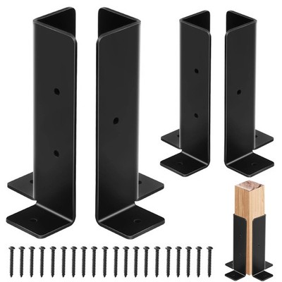 4Pcs Adjustable Post Anchor Brackets Kit, Fit 1.5x1.5, 2x2, 2x4, 4x4 Deck Pos...