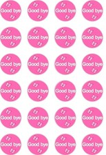 24 x PRECUT GOODBYE SCHOOL LEAVERS/PINK BUTTERFLY RICE PAPER CUP CAKE TOPPERS