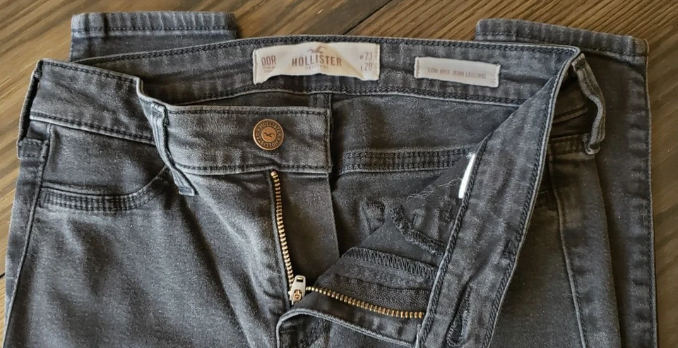 Girls Jegging HOLLISTER waist 23 length 27, 28 pair/x2 black denim legging (A1) - Image 4 of 4