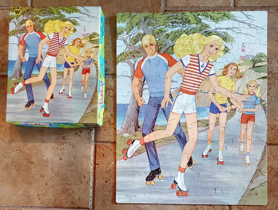 Rompecabezas divertido de patinaje Barbie 1982 vintage 100 piezas Whitman con caja EE. UU. Foto 3 de 3