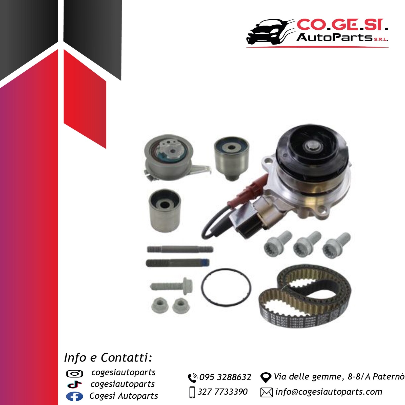 Kit distribuzione più pompa acqua elettrica VW AUDI 1.6-2.0 tdi