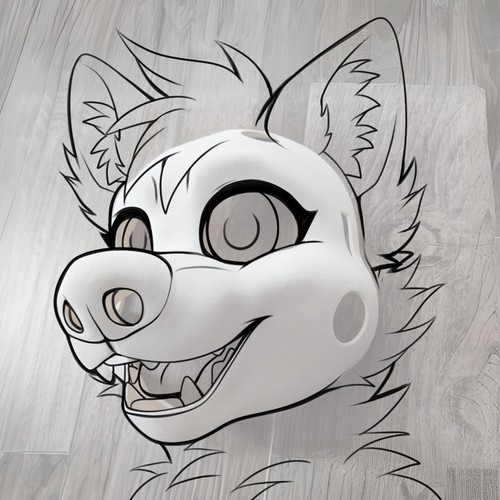 Base de cabeza de fursuit - Wolf - Imagen 3 de 4