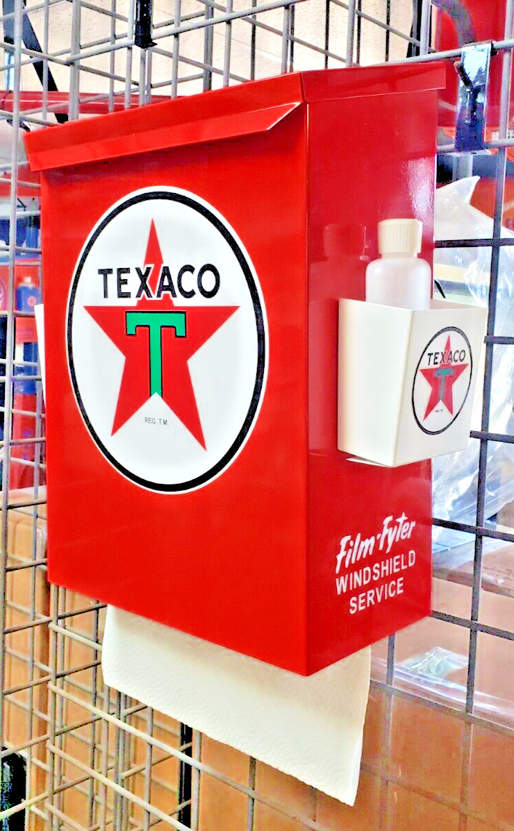 TEXACO STAR 1950S GAS OIL  STATION ISAND LIGHT TOWEL BOX DISPENSER NEW RED