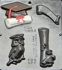 Graduation Assortment Chocolate Candy Mold  8003 NEW